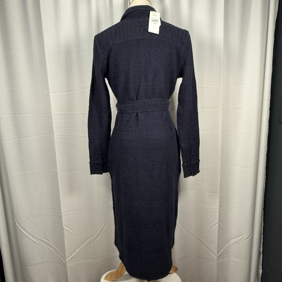 RRL Ralph Lauren Double RL Wool Cotton Belted Sweater Dress Size 2 S Blue $895 - Picture 6 of 12